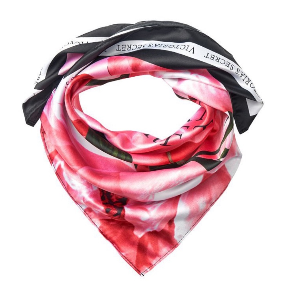 Victoria’s Secret Square Peony Print Scarf Pink 25” x 25”